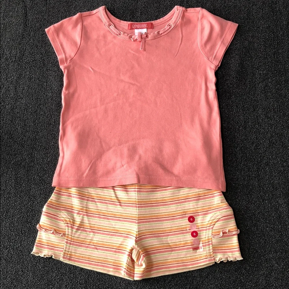 Gymboree Aloha Wahine 100% Cotton Multi-Color Stripe With 2 Side Ruffle Size 6 - Picture 8 of 16